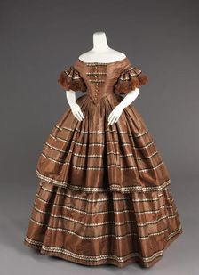 Evening dress, American, 1858-59. Creator: Unknown
