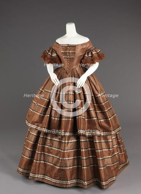 Evening dress, American, 1858-59. Creator: Unknown.