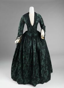Evening dress, American, 1850-55. Creator: Unknown