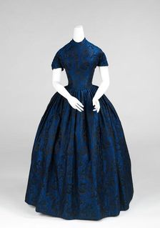 Evening dress, American, 1850-52. Creator: Unknown