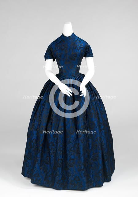 Evening dress, American, 1850-52. Creator: Unknown.
