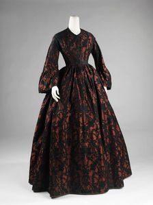Evening dress, American, 1860-62. Creator: Unknown