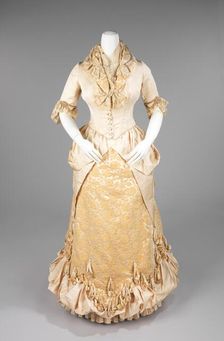 Evening dress, American, 1885. Creator: Unknown
