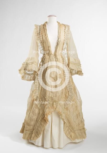 Evening dress, American, ca. 1872. Creator: Unknown.