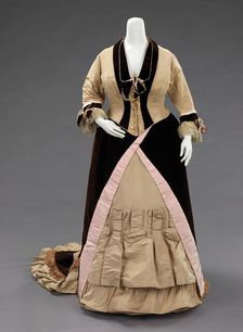Evening dress, American, ca. 1873. Creator: M.E. Curran & M.E. Clancy