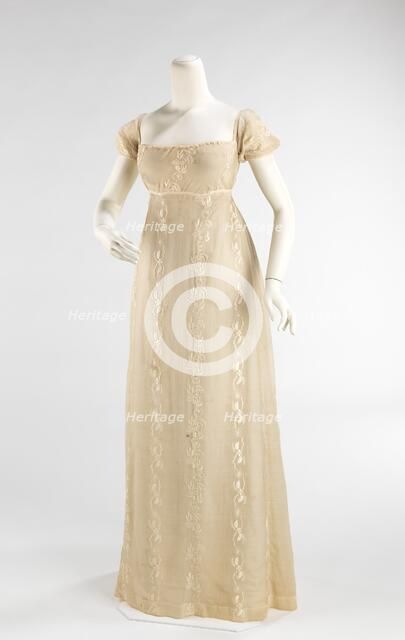 Evening dress, American or European, 1810-12. Creator: Unknown.