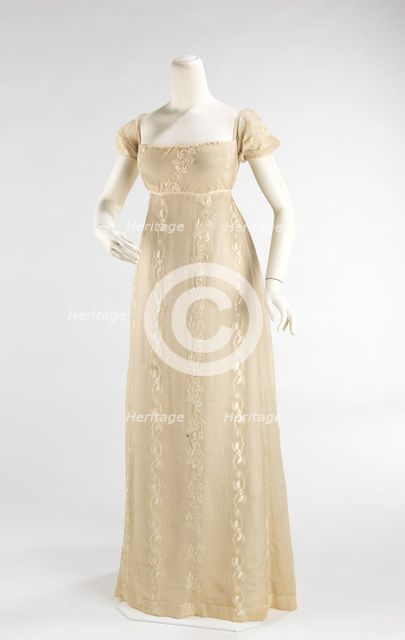 Evening dress, American or European, 1810-12. Creator: Unknown.