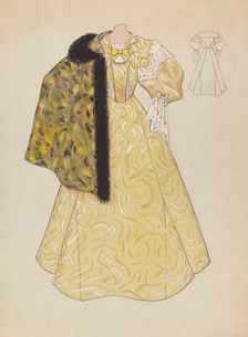 Evening Dress and Cape, c. 1936. Creator: Dorothy Gernon