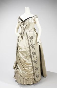 Evening dress, French, 1888. Creators: House of Worth, Charles Frederick Worth