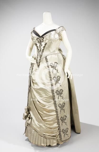 Evening dress, French, 1888. Creators: House of Worth, Charles Frederick Worth.