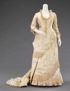 Evening dress, French, ca. 1880. Creators: House of Worth, Charles Frederick Worth