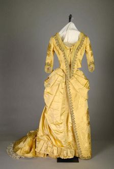 Evening dress, French, ca. 1888. Creators: House of Worth, Charles Frederick Worth