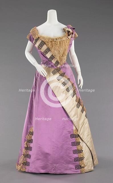 Evening dress, French, ca. 1892. Creator: House of Worth.