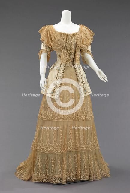 Evening dress, French, ca. 1895. Creator: Rouff.