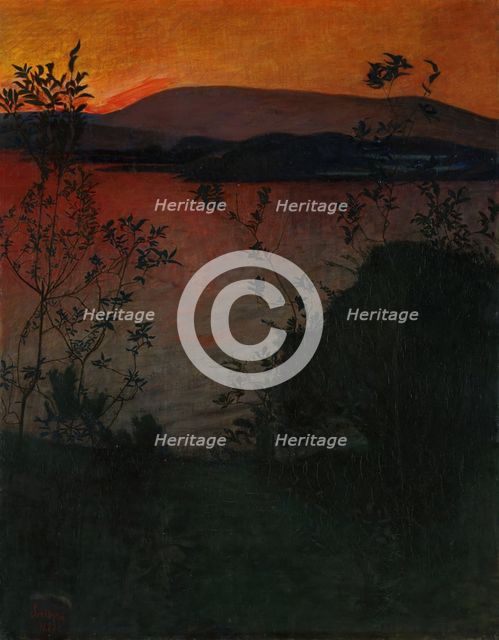 Evening Glow, 1893. Creator: Harald Sohlberg.