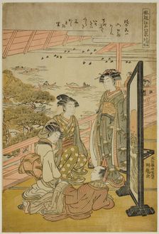 Evening Glow at Matsusaki (Matsusaki no sekisho), c. 1776/81. Creator: Isoda Koryusai