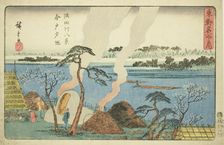 Evening Glow at Imado, Eight Views of the Sumida River (Sumidagawa hakkei, Imado,..., c. 1840/42. Creator: Ando Hiroshige