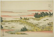 Evening Glow at Ryogoku Bridge (Ryogoku sekisho), from the series "Eight Views of...", c. 1804/18. Creator: Utagawa Toyohiro