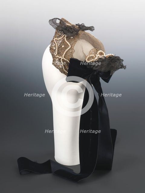 Evening hat, French, ca. 1885. Creator: Unknown.