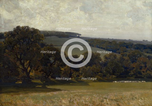 Evening in the Cotswolds, c1913. Creator: Alfred Edward East.