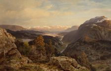 Evening in the Norwegian Mountains, 1869. Creator: Morten Müller