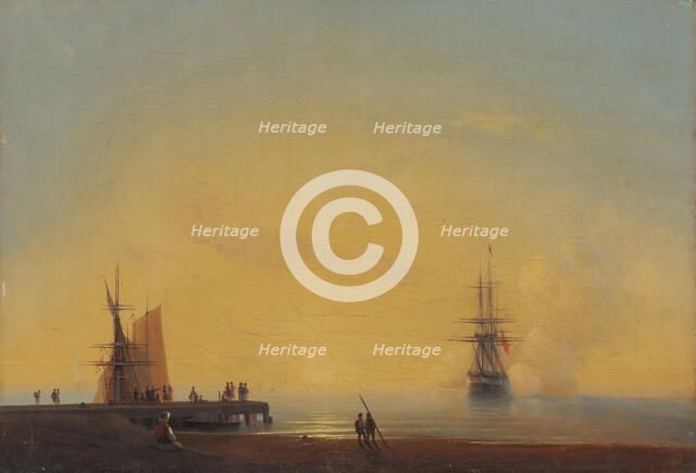 Evening. In the roads , 1867. Creator: Aivazovsky; Ivan Konstantinovich (1817-1900).