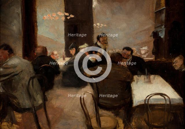 Evening in a Coffeehouse. Creator: Schneider-Didam, Wilhelm (1869-1928).