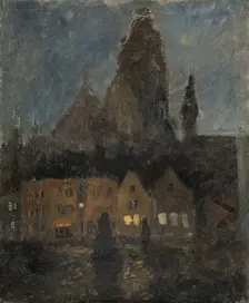 Evening in Dieppe, probably between 1894 and 1898. Creator: Frits Thaulow