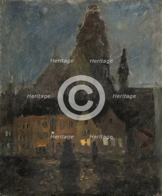Evening in Dieppe, probably between 1894 and 1898. Creator: Frits Thaulow.