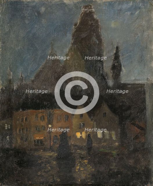 Evening in Dieppe, probably between 1894 and 1898. Creator: Frits Thaulow.