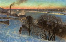 Evening in February, Riddarfjärden, Stockholm, 1892-1893. Creator: Jansson, Eugène (1862-1915)