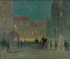 Evening in front of the St. Elisabeth Cathedral, around 1943. Creator: Elemír Halász-Hradil