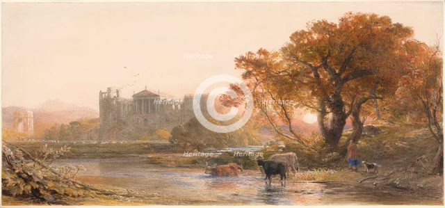 Evening in Italy—the Deserted Villa, 1845. Creator: Samuel Palmer.