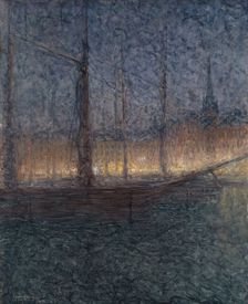 Evening in Kornhamnstorg, Stockholm, 1897. Creator: Eugène Jansson