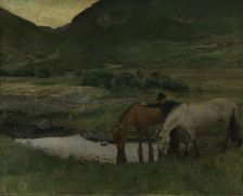 Evening in Skogstad in Valdres, 1902. Creator: Eilif Peterssen