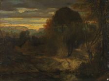 Evening landscape, 1854. Creator: Alexandre Gabriel Descamps