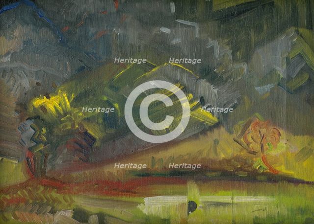 Evening Landscape, 1935-1940. Creator: Arnold Peter Weisz-Kubincan.