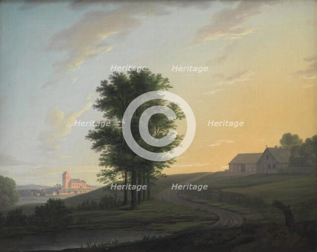 Evening Landscape near Gentofte, North of Copenhagen, 1764-1790. Creator: Erik Pauelsen.