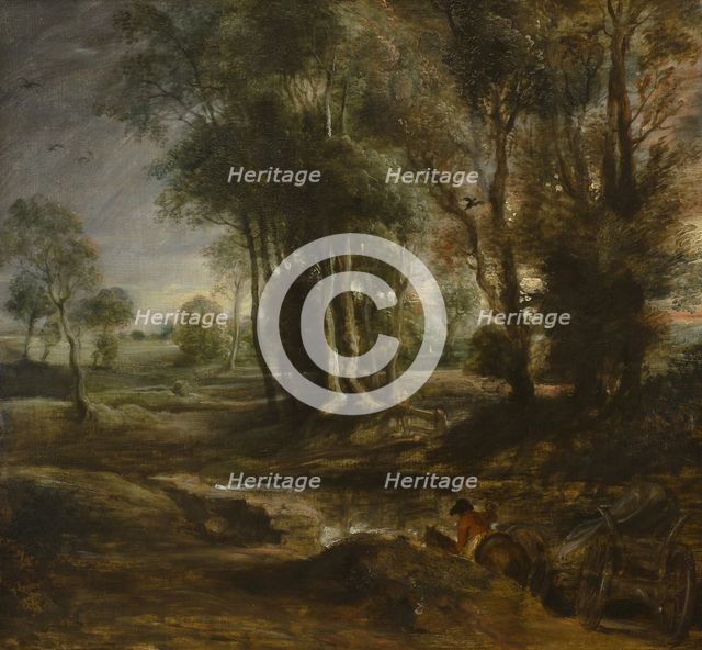 Evening Landscape with Timber Wagon, 1630-1640. Artist: Rubens, Pieter Paul (1577-1640)