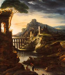 Evening: Landscape with an Aqueduct, 1818. Creator: Theodore Gericault