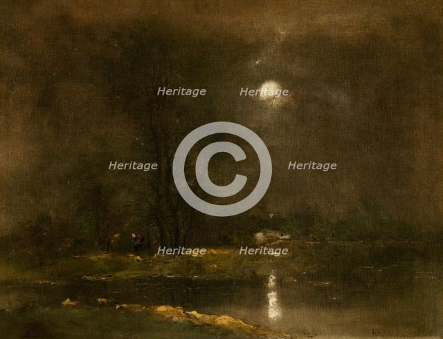 Evening Lakeside Landscape, 1885-1895. Creator: Ladislav Mednyanszky.