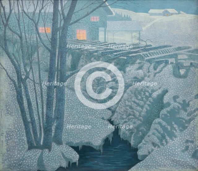 Evening light in winter time. Creator: Lindh, Bror (1877-1941).