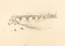 Evening, Little Waterloo Bridge, 1896. Creator: James Abbott McNeill Whistler