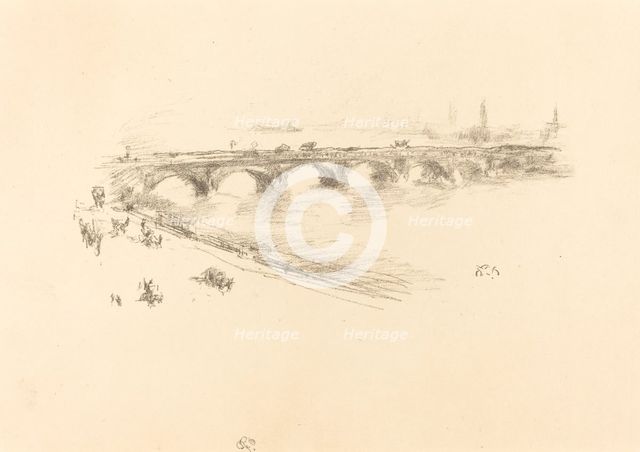 Evening, Little Waterloo Bridge, 1896. Creator: James Abbott McNeill Whistler.