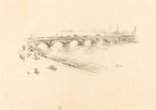 Evening, Little Waterloo Bridge, 1896. Creator: James Abbott McNeill Whistler