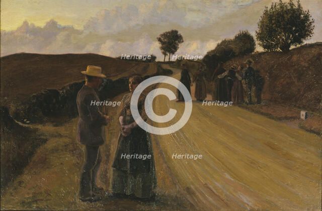 Evening Meeting on a Road, 1889. Creator: Fritz Syberg.