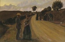 Evening Meeting on a Road, 1889. Creator: Fritz Syberg