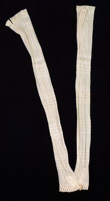 Evening mitts, American, 1850. Creator: Unknown