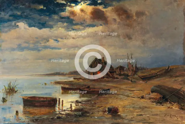 Evening Mood on the Baltic Sea Coast, 1907. Creator: Klever, Juli Julievich (Julius) von, the Elder (1850-1924).