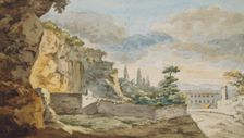 Evening mood at the Muro Torto in front of the Porta del Popolo in Rome, 1787. Creator: Johann Wolfgang von Goethe